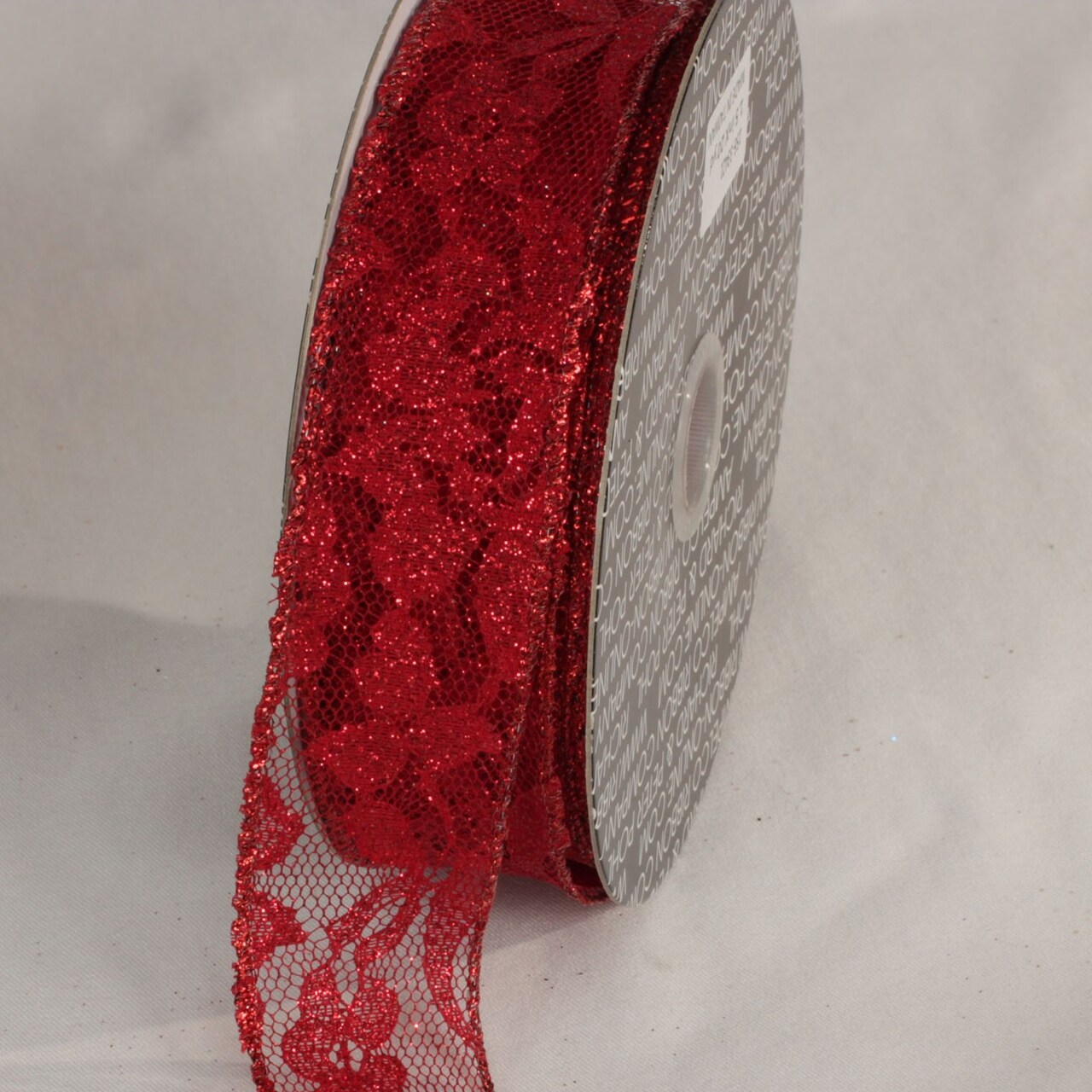 The Ribbon People Red Solid Floral Motif Lace Craft Ribbon 1.5" x 40 Yards